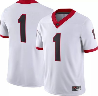 Nike Men's Georgia Bulldogs #1 White Dri-FIT Game Football Jersey