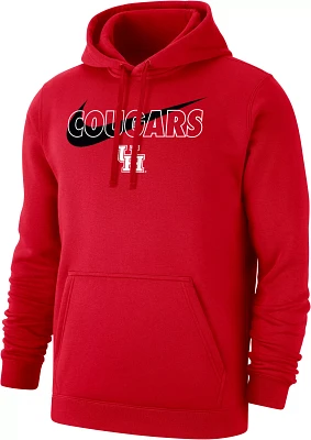 Nike Men's Houston Cougars Red Club Fleece Wordmark Pullover Hoodie