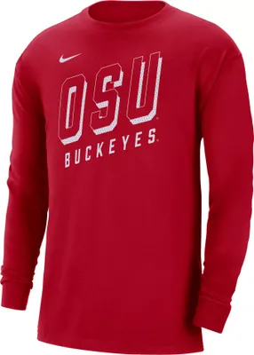 Nike Men's Ohio State Buckeyes Scarlet Max90 OSU Long Sleeve T-Shirt