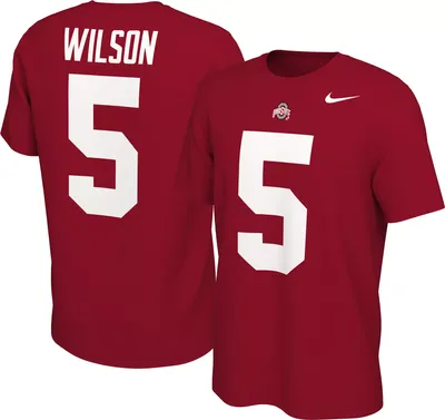 Nike Men's Ohio State Buckeyes Garrett Wilson #5 Scarlet Football Jersey T-Shirt