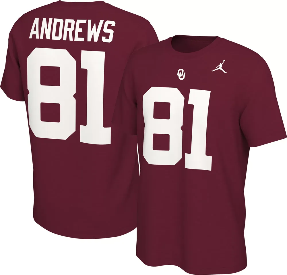 Jordan Men's Oklahoma Sooners Mark Andrews #81 Crimson Football Jersey T-Shirt