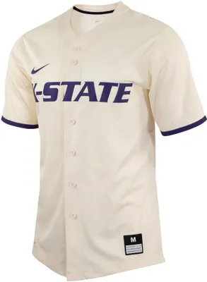 Nike Men's Kansas State Wildcats Full Button Replica Baseball Jersey