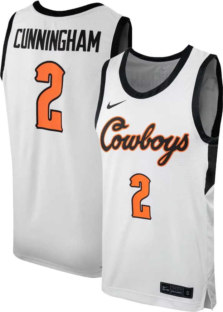 Nike Men's Oklahoma State Cowboys Cade Cunningham #2 White Replica Basketball Jersey