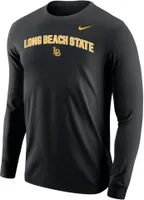 Nike Men's Long Beach State 49ers Black Core Cotton Long Sleeve T-Shirt