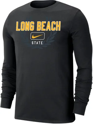 Nike Men's Long Beach State 49ers Black Dri-FIT Cotton Name Drop Sleeve T-Shirt