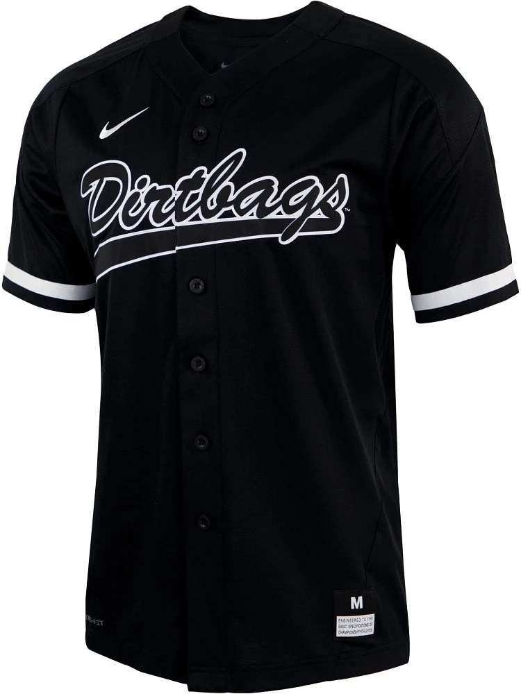 Nike Men's Long Beach State 49ers Black Full Button Replica Baseball Jersey