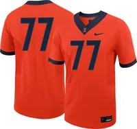 Nike Men's Illinois Fighting Illini #77 Orange Untouchable Game Football Jersey