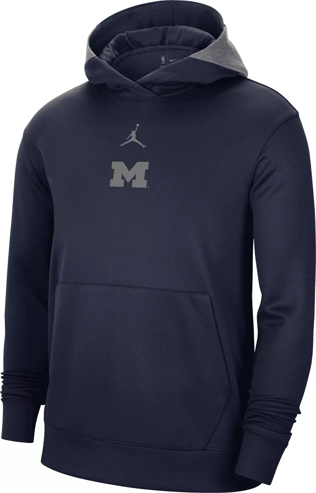 Jordan Men's Michigan Wolverines Blue Spotlight Basketball Pullover Hoodie