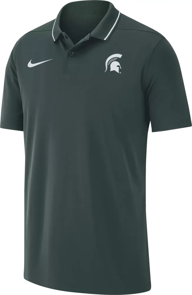 Nike Men's Michigan State Spartans Green Dri-FIT Football Sideline Coaches Polo