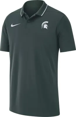 Nike Men's Michigan State Spartans Green Dri-FIT Football Sideline Coaches Polo