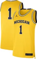 Nike Men's Michigan Wolverines #1 Yellow Dri-FIT Limited Alternate Basketball Jersey