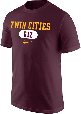 Nike Men's Minnesota Golden Gophers Maroon Twin Cities 612 Area Code T-Shirt