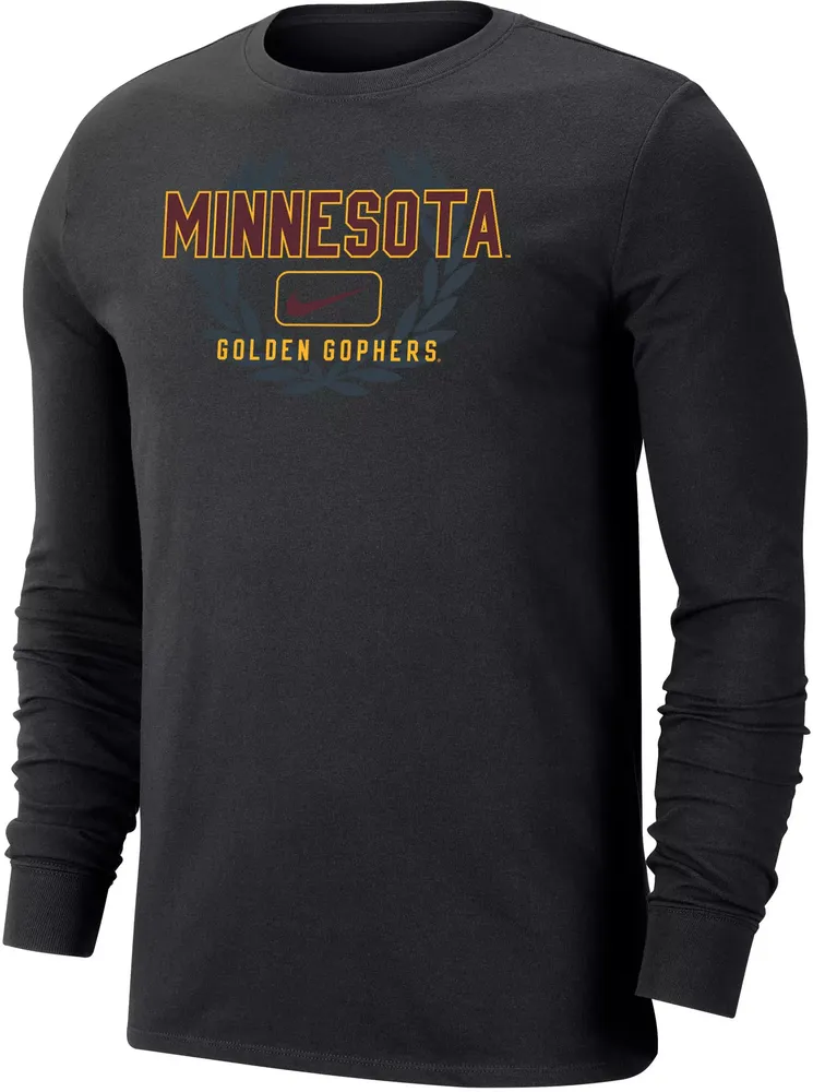 Nike Men's Minnesota Golden Gophers Black Dri-FIT Cotton Name Drop Long Sleeve T-Shirt