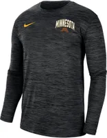 Nike Men's Minnesota Golden Gophers Black Dri-FIT Velocity Football Sideline Long Sleeve T-Shirt