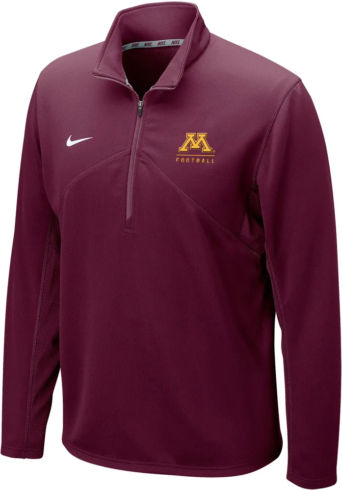 Nike Men's Minnesota Golden Gophers Maroon Football Dri-FIT Training Quarter-Zip Shirt