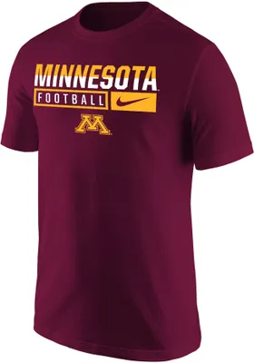 Nike Men's Minnesota Golden Gophers Maroon Cotton Football T-Shirt