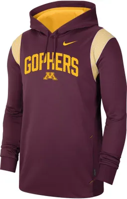 Nike Men's Minnesota Golden Gophers Maroon Therma-FIT Football Sideline Performance Pullover Hoodie