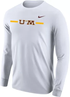 Nike Men's Minnesota Golden Gophers White U of M Core Cotton Long Sleeve T-Shirt