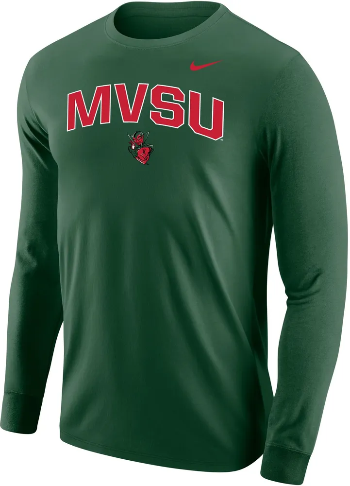 Nike Men's Mississippi Valley State Delta Devils Forest Green Core Cotton Long Sleeve T-Shirt