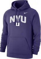 Nike Men's NYU Violets NYU Purple Club Fleece Wordmark Pullover Hoodie