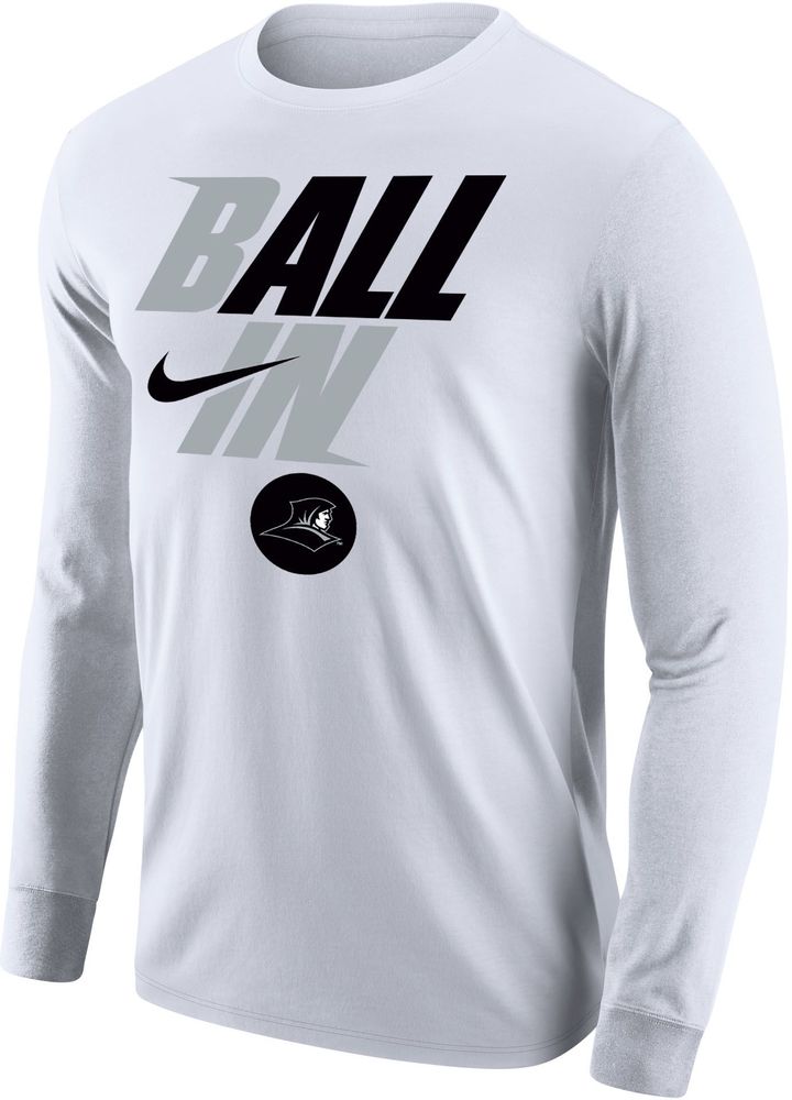 Dick's Sporting Goods Nike Men's Providence Friars White 2022 Basketball BALL IN Bench Long T-Shirt | Street Town Centre