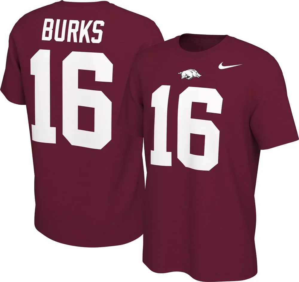 Nike Men's Arkansas Razorbacks Treylon Burks #16 Cardinal Football Jersey T-Shirt