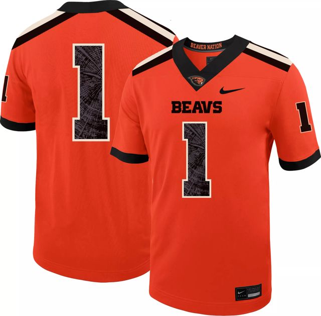 Nike Men's Oregon State Beavers #1 Black Untouchable Game Football Jersey, Small