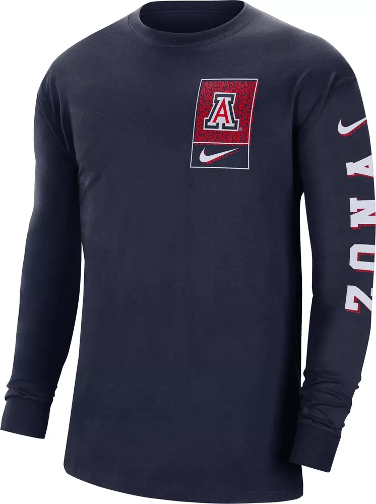 Nike Men's Arizona Wildcats Navy Max90 Long Sleeve T-Shirt