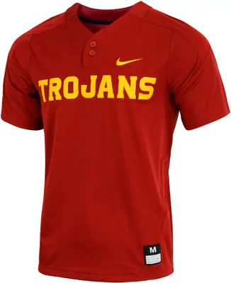 Nike Men's USC Trojans Cardinal Two Button Replica Baseball Jersey