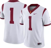 Nike Men's USC Trojans #1 White Dri-FIT Game Football Jersey