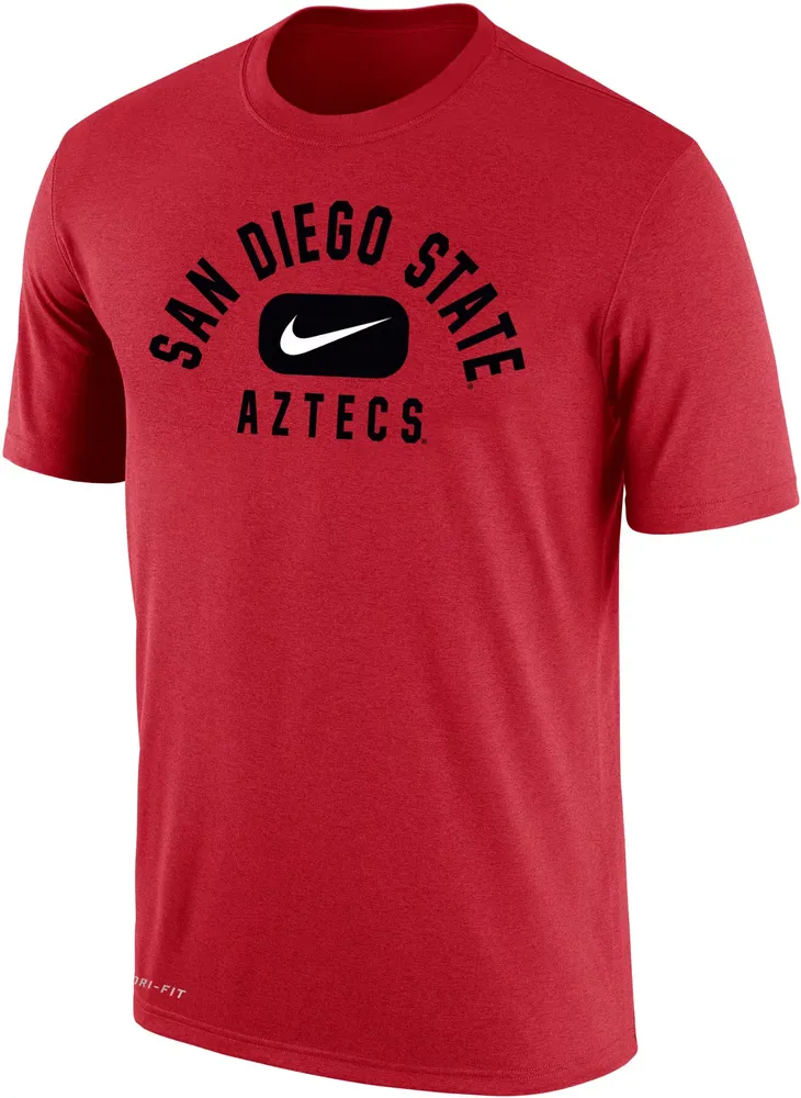 Nike Men's San Diego State Aztecs Scarlet Dri-FIT Cotton Swoosh in Pill T-Shirt