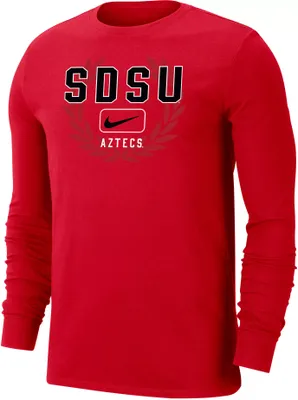 Nike Men's San Diego State Aztecs Scarlet Dri-FIT Cotton Name Drop Long Sleeve T-Shirt