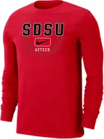 Nike Men's San Diego State Aztecs Scarlet Dri-FIT Cotton Name Drop Long Sleeve T-Shirt