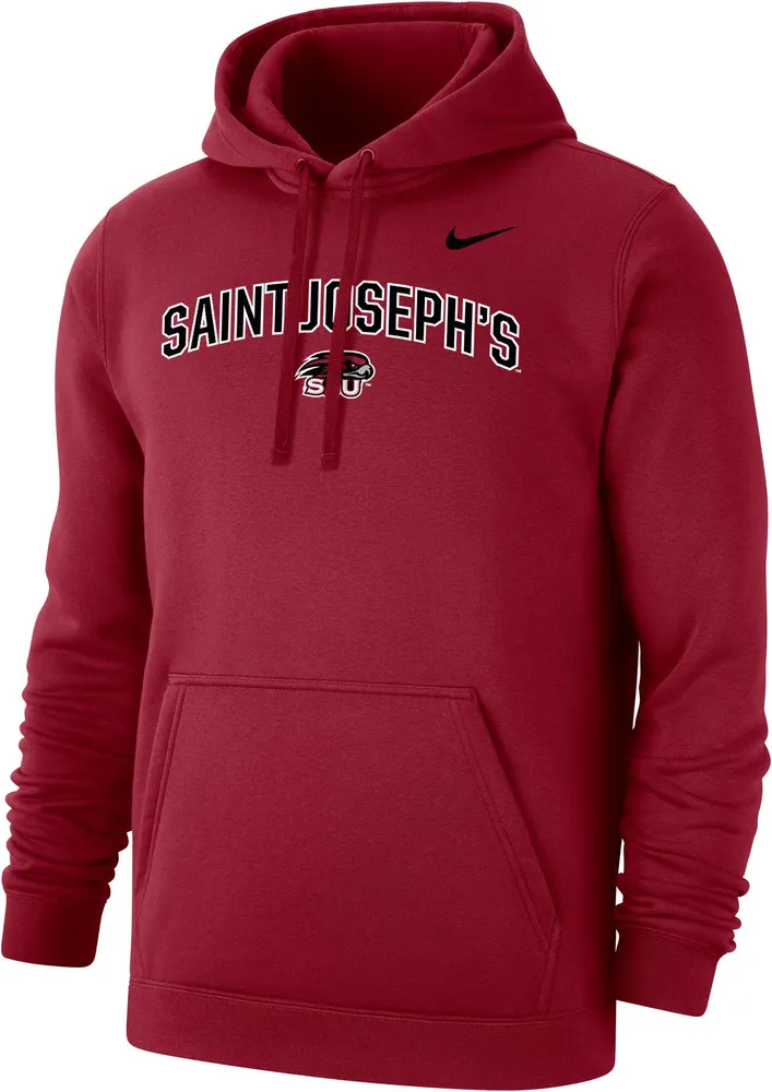 Nike Men's Saint Joseph's Hawks Crimson Club Fleece Wordmark Pullover Hoodie