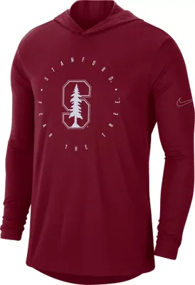 Nike Men's Stanford Cardinal Cardinal Dri-FIT Logo Long Sleeve Hoodie T-Shirt