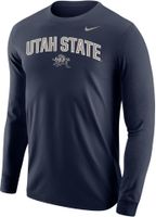 Nike Men's Utah State Aggies Blue Core Cotton Long Sleeve T-Shirt