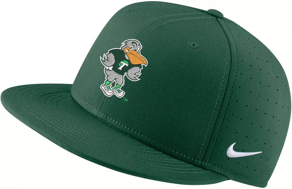 Nike Men's Tulane Green Wave Olive Aero True Baseball Fitted Hat