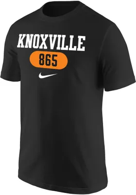 Nike Men's Tennessee Volunteers Black Knoxville 865 Area Code T-Shirt