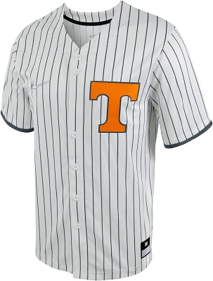 Nike Men's Tennessee Volunteers White Pinstripe Full Button Replica Baseball Jersey