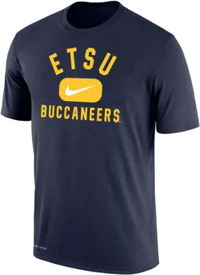 Nike Men's East Tennessee State Buccaneers Navy Dri-FIT Cotton Swoosh Pill T-Shirt