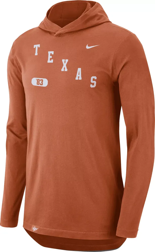 Nike Men's Texas Longhorns Burnt Orange Dri-FIT Long Sleeve Hoodie T-Shirt