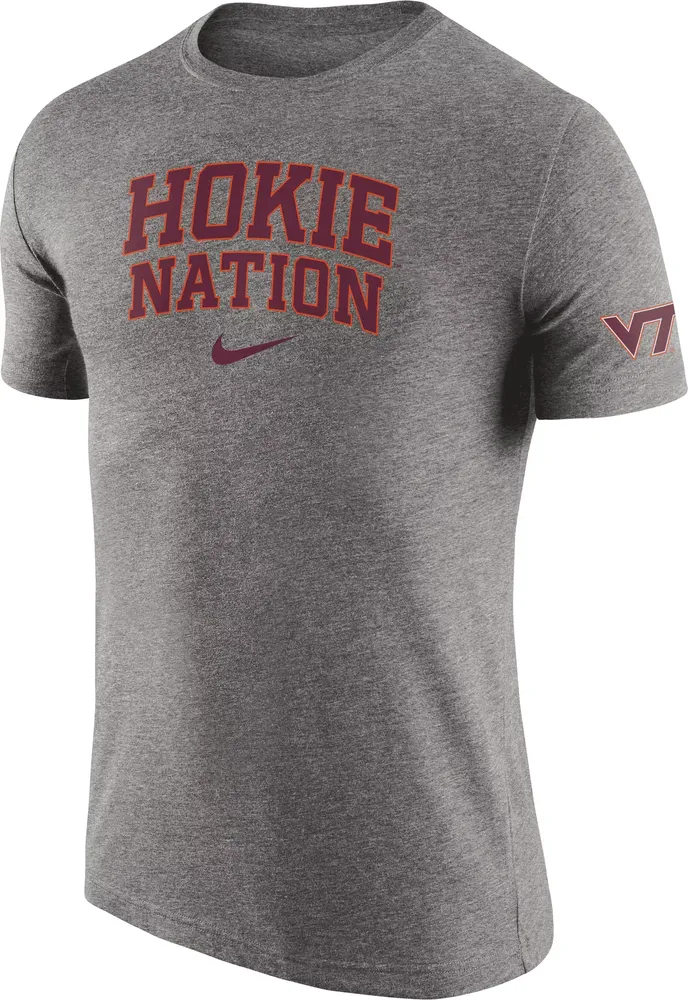 Nike Men's Virginia Tech Hokies Grey Hokie Nation Dri-FIT Tri-Blend T-Shirt