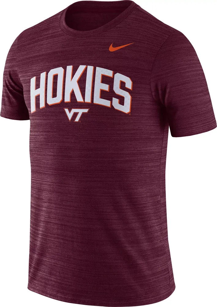 Nike Men's Virginia Tech Hokies Maroon Dri-FIT Velocity Football T-Shirt