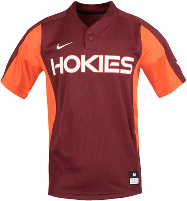 Nike Men's Virginia Tech Hokies Maroon Two Button Replica Baseball Jersey