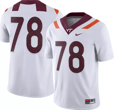 Nike Men's Virginia Tech Hokies #78 White Dri-FIT Game Football Jersey