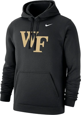 Nike Men's Wake Forest Demon Deacons Black Club Fleece Wordmark Pullover Hoodie