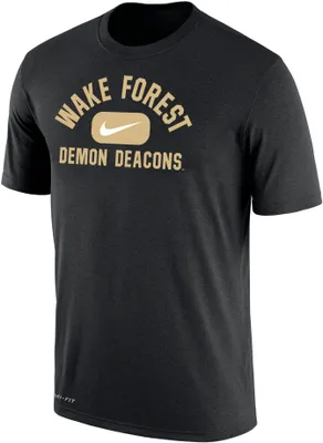 Nike Men's Wake Forest Demon Deacons Black Dri-FIT Cotton Swoosh in Pill T-Shirt