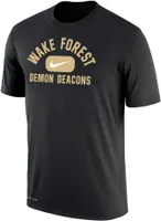 Nike Men's Wake Forest Demon Deacons Black Dri-FIT Cotton Swoosh in Pill T-Shirt