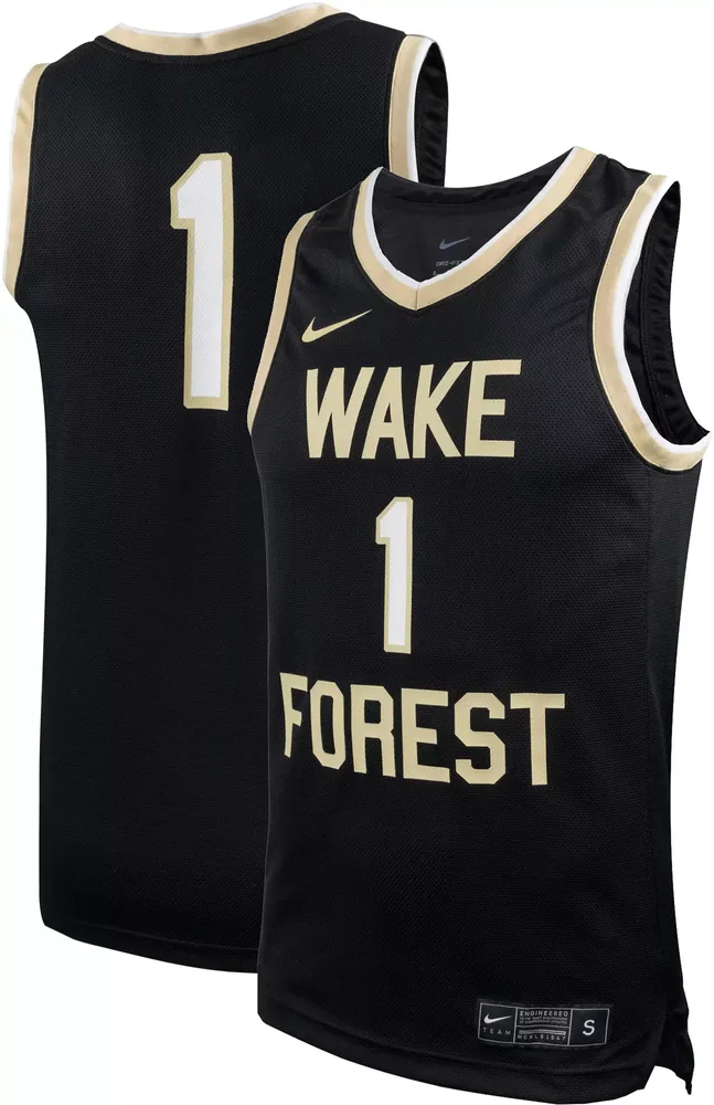 Nike Men's Wake Forest Demon Deacons #0 Black Replica Basketball Jersey