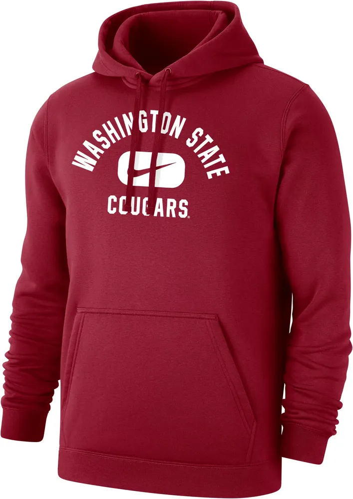 Nike Men's Washington State Cougars Crimson Club Fleece Wordmark Pullover Hoodie